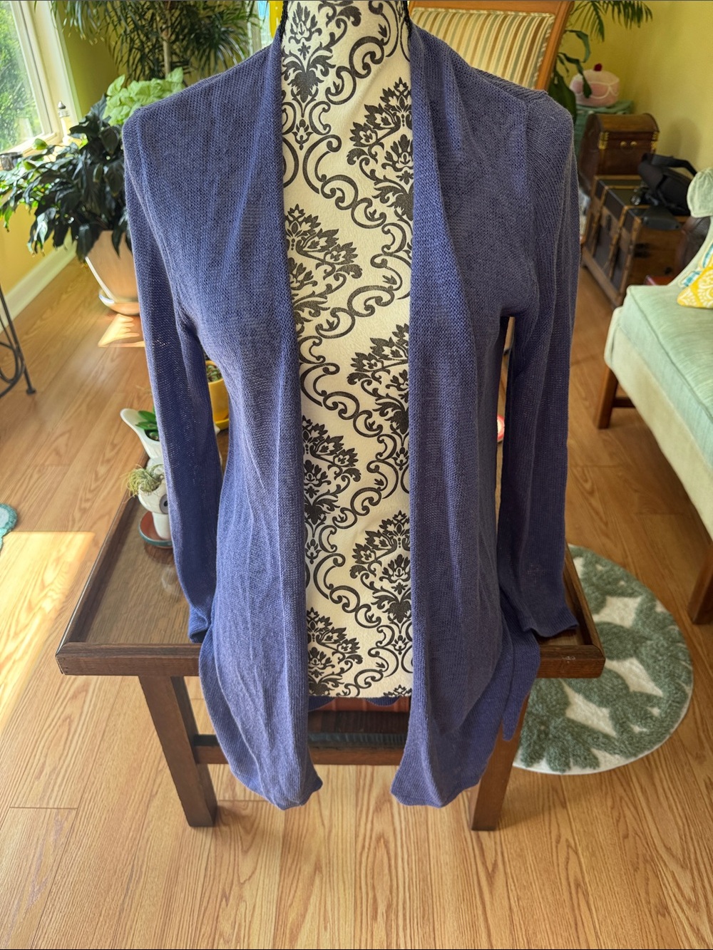 J. Jill Open-Front Indigo Knit Cardigan
